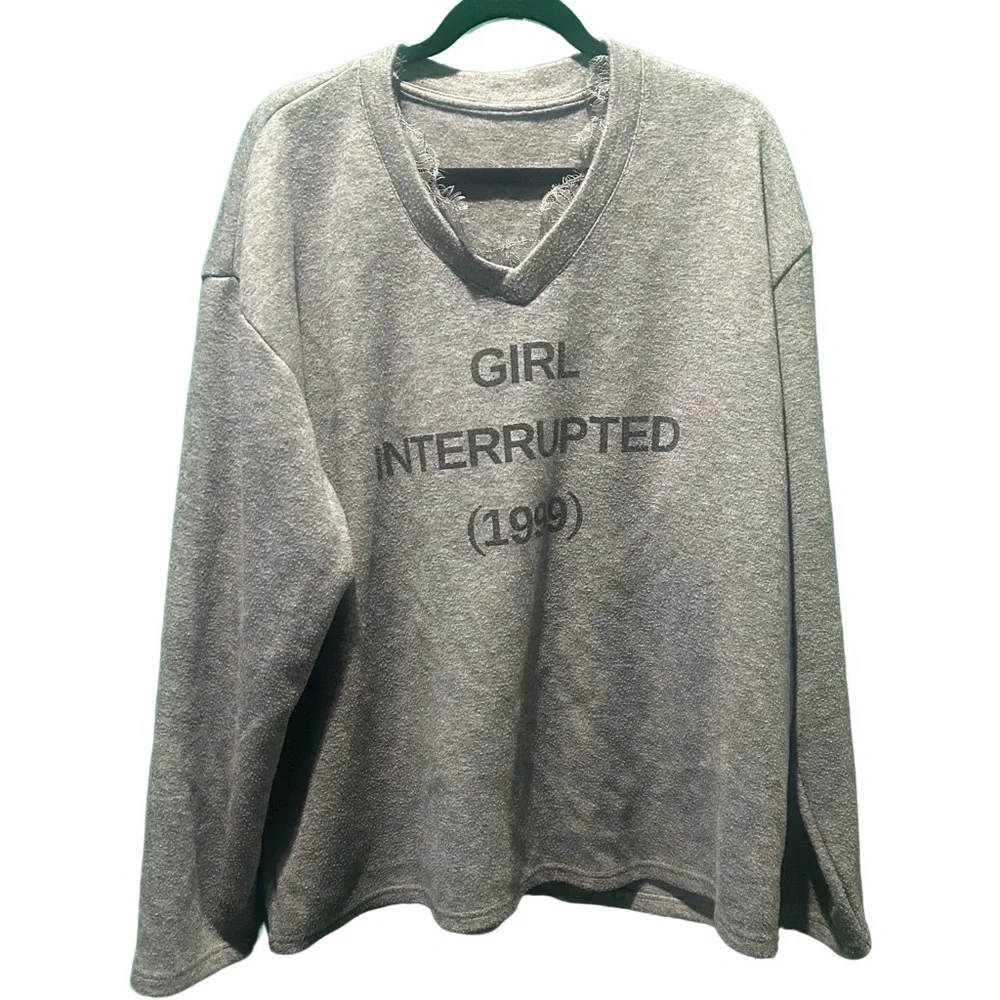 Gray V-Neck Sweater - Picture 1 of 11